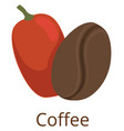 coffee bean in shell drink seed cartoon icon vector image