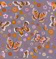 groovy butterfly seamless pattern vector image vector image