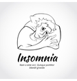 outline sleepless man character vector image vector image