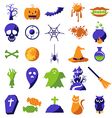 set of halloween icons vector image