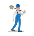 a man is construction worker in overalls vector image vector image