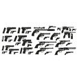 graphic silhouette handgun pistols and revolvers vector image vector image