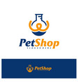 pet lab logo design template logo concept vector image vector image