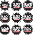 black friday save up to 80 signs set vector image vector image