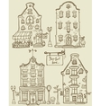 set of hand drawn houses vector image vector image