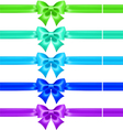 silk bows in cool colors with ribbons vector image vector image