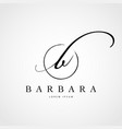 simple elegant initial letter b logo type sign vector image vector image