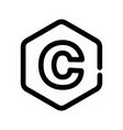 React icon in a hexagon Royalty Free Vector Image