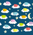seamless background with cartoon cats sleeping vector image