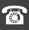 vintage phone solid icon contact us and website vector image