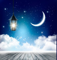 night nature sky background with clouds and stars vector image