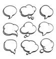 sketch of hand drawn comic speech bubble vector image