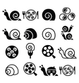 snails french snail meal - escargot icons set vector image vector image