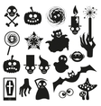 collection of halloween black icons vector image