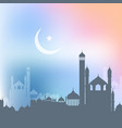 ramadan kareem background with landscape vector image