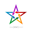 star with arrows on white background abstract vector image
