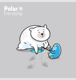 a kawaii polar bear vector image