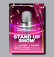 advertising card banner on stand up show vector image vector image