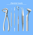 dentist tools set vector image vector image