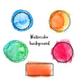 set watercolor stains with hand-drawn doodle vector image