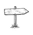 wood sign handdrawn element arrow vector image