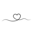heart line drawing continuous frame vector image vector image