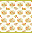 autumn leaves pattern seamless abstract mushrooms vector image