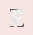 blooming floral initial z monogram and logo vector image