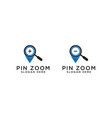 pin map with magnifier logo design template vector image