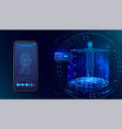 robot biometric identification hud style vector image