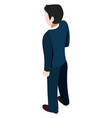 isometric businessman back view standing man vector image