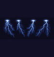 lightning bolt set isolated on transparent vector image
