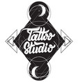 tattoo studio handwritten lettering template vector image