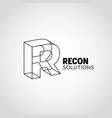 line art lettering logo type r sign symbol icon vector image