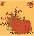 stylized vintage pumpkin - vintage autumn vector image