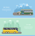 travel by bus concept banners vector image vector image
