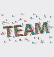 team work big group people vector image vector image