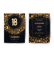18th years birthday black paper luxury vector image vector image
