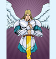 archangel michael portrait 2 vector image vector image
