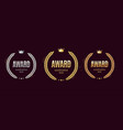 realistic detailed 3d laurel wreath award emblems vector image vector image