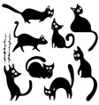 cats silhouettes vector image