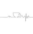 coffee cup on cardiogram white background vector image