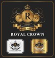 heraldic crest logo template design vector image vector image