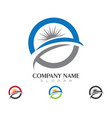 icon logo template sun over horizon vector image