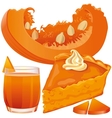 pumpkin pie and juice vector image vector image
