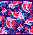 seamless summer pattern with watermelon vector image vector image