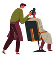 barbershop service professional barber at work vector image
