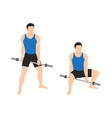 man doing jefferson squat exercise with bar vector image vector image