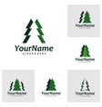 set of pine tree logo template creative vector image