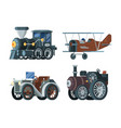vintage transport old retro passenger cars vector image
